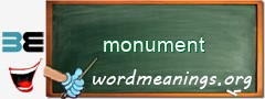 WordMeaning blackboard for monument